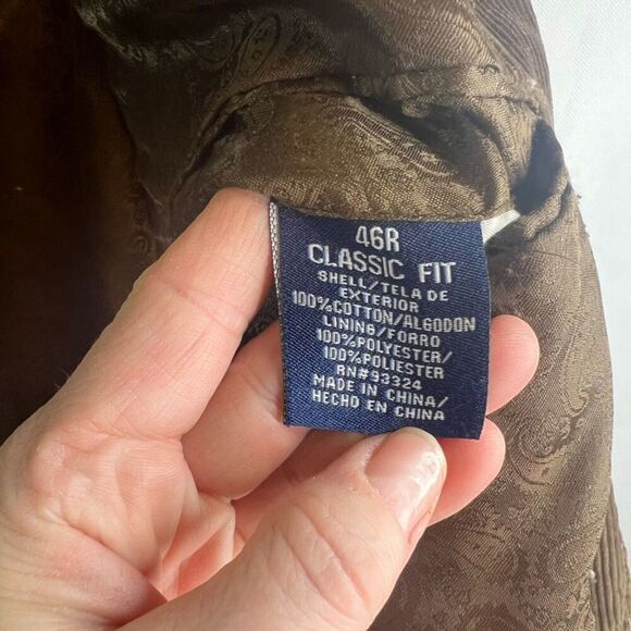 Stafford Corduroy Elbow Patch Sport Coat Blazer Jacket Classic Fit Size 46R - Picture 6 of 10